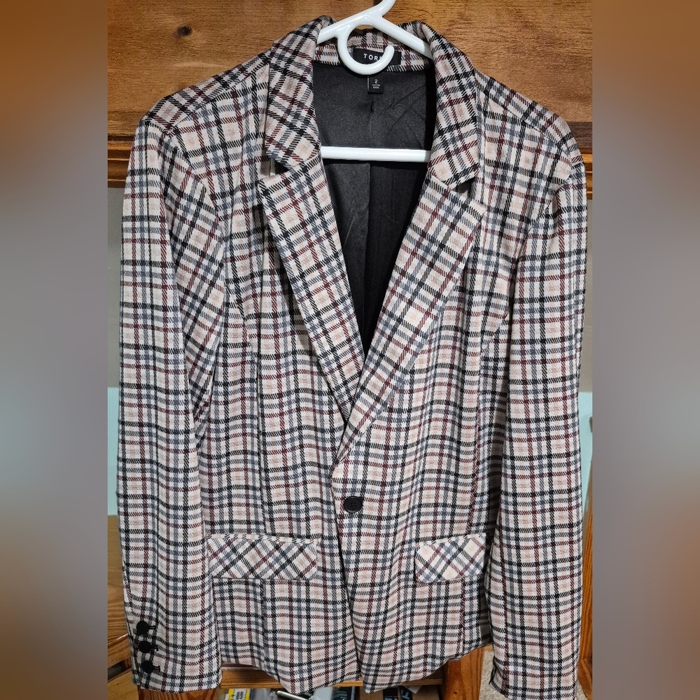 Torrid plaid blazer.